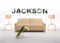 INDIGOS UG - WANDTATTOO - Wandsticker - Wandaufkleber - Aufkleber - Stadt Name Jackson mit einigen Sehenswürdigkeiten 100 cm