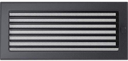 Kratki Rejilla de ventilación Rejilla de Chimenea 17cm x 37cm Grafito con persianas