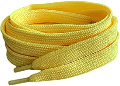 120cm / 47” Neon Yellow Smart Laces® Flat Trainer Shoe laces ideal replacement laces for trainers sneakers shoes or boots kids shoelaces
