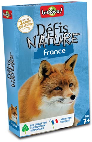 Bioviva - Défis Nature - France - Jeu de Cartes Enfants 7+ | Bataille Thème Animaux - Dès 7 ans - 2 à 6 joueurs - Fabriqué en France