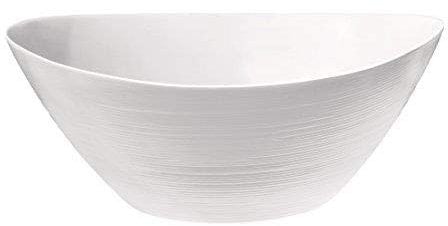 Fitting Gifts Bistro Professional Collection XL Oval Shaped Prometeo Deep Serving/Salad Bowls in Brilliant White (4 Pieces)
