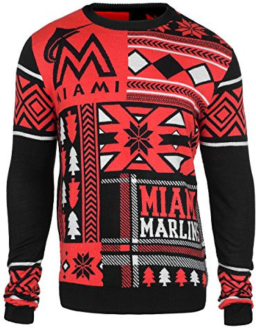 Forever Collectibles MLB Patches Ugly Pullover – Plektrum Team, Unisex, Miami Marlins, XX-Large