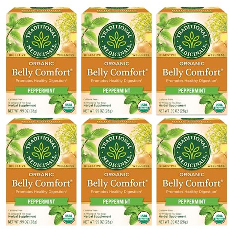 Traditional Medicinals Organic Eater's Digest Herbal Tea, 16 Tea Bags Per Pack, (Pack of 6)