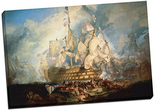 J.M.W. Turner The Battle of Trafalgar Canvas Print Picture Wall Art Large 30x20 Inches