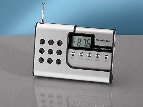 SilverCrest SR-1400 Kompakt Scanradio mit abnehmbare Radioeinheit für mobile Verwendung inkl. Ohrhörern in Silber oder Schwarz