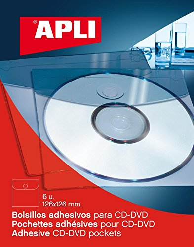 APLI 2585 CD-Halter, selbstklebend, 126 x 126 mm, 6 Stück