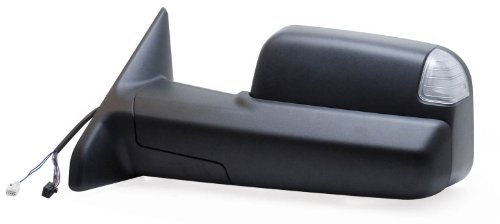 Fit System Fahrerseite Abschleppspiegel für Dodge Ram 1500, 2500, 3500 Code (GPD), ausklappbar, strukturiert, schwarz, klappbar, beheizte Leistung