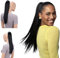CAISHA 50cm Clip on Zopf Haarteil Pferdeschwanz Haarverlängerung Kunsthaar Glatt Schwarz H56