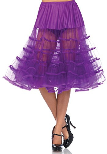 Leg Avenue Knee Length Petticoat, One Size, Grape