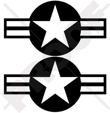 US Luftwaffe USAF Navy USMC Army Aircraft Rondell 160 cm (160 mm) Vinyl Bumper Sticker, Aufkleber X2–22 Farben zur Auswahl