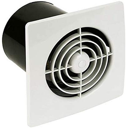 Manrose LP100STW 4 100mm White Low Profile Timer 1-20min Extractor Bathroom Fan (Chrome T Fixed White FG4)