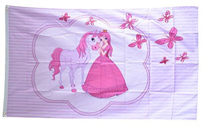 Flaggenfritze Fahne/Flagge Prinzessin mit Pferd + gratis Sticker