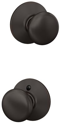 Schlage Plymouth Hall/Closet Passage Door Knob, Aged Bronze