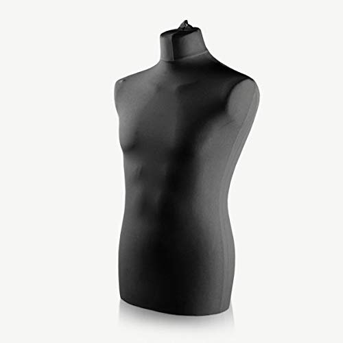 LUCCESI Schneiderpuppe | Ersatz-Büste (♂ Male) Size: L (50-52) | Wechelbezug schwarz | Zubehör | ohne Standfuss | Herren - Schaufensterpuppe | weitere Größen (♀ Female) S - XL