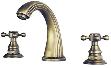 Nostalgie Retro 3Loch Armatur Waschbecken Waschtisch Sanlingo Bronze