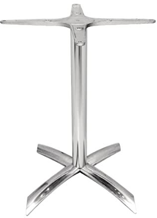 Bolero Pied de table aluminium base supérieure basculante, taille : 680 (H) x 618 (L) mm, hauteur standard, utilisation intérieure et extérieure, à utiliser avec des plateaux de table de 600 mm, GF962