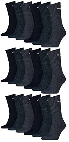 PUMA 18 Paar Sportsocken Tennis Socken Gr. 35-49 Unisex für sie und ihn, Farbe:321 - navy, Socken & Strümpfe:35-38
