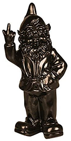 Stoobz PP 005zw 15 x 12 x 32 cm Cheeky Garden Gnome Figur für Haus und Garten – Schwarz