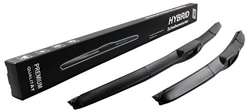 2x HYBRID Front Scheibenwischer 530mm / 500mm Premium Qualität Wischerblätter Set Scheibenwischerblätter Satz für Frontscheibe Hakenbefestigung Jurmann Trade GmbH® NEW HYBRID FLEX TECHNOLOGY