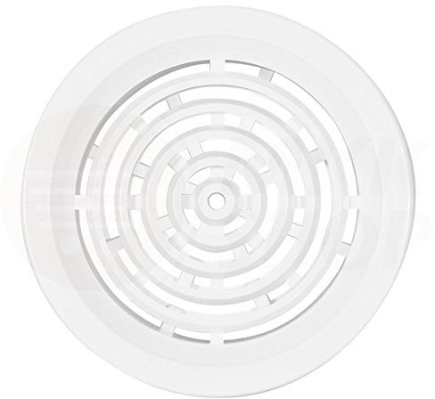 Rejilla de ventilación circular, plástico, antiinsectos, diámetro de 50, 75, 100, 110, 125, 140 y 150 mm, color blanco y marrón, weiß, Ø 50 mm