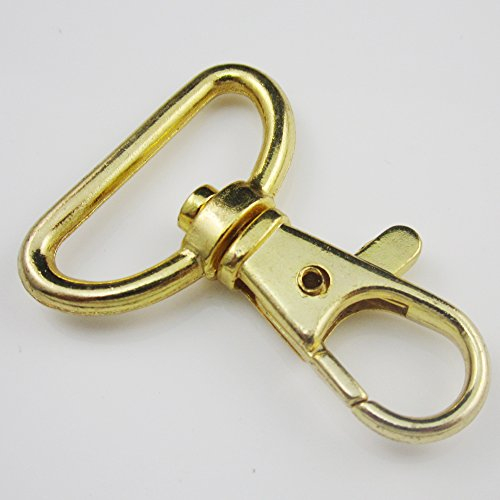 Karabinerhaken aus Metall, drehbar, 20/50 Stück, Schnallen für 25 mm breite Bänder Leder, Riemen, Gürtel gold