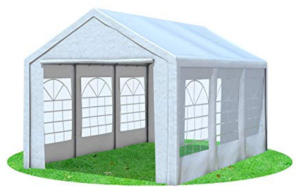 Stabilezelte Partyzelt 3x5 Classic Premium PVC 400 g/m² wasserdicht inkl. Seiten Festzelt Gartenzelt Weiß