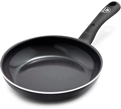 GreenLife Soft Grip Diamond Healthy Ceramic Non-Stick 20 cm Frying Pan Skillet, PFAS-Free, Black