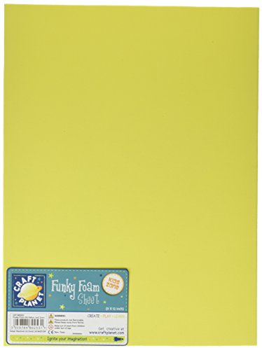Craft Planet 9inch x 12inch Funky Foam - Yellow (Single Sheet)