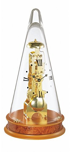 Hermle Uhrenmanufaktur Tischuhr, Glas, Kirschbaum, 18cm x 35cm 22716-160791