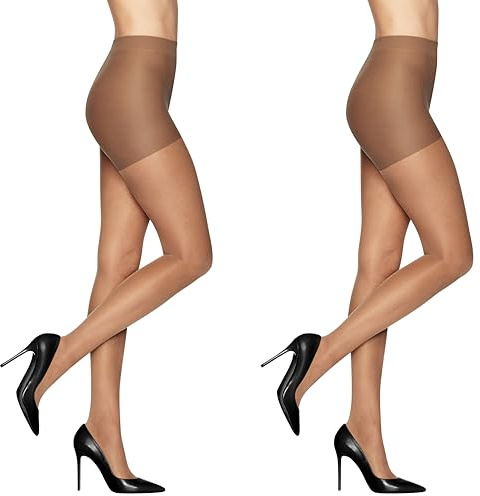 L'eggs Sheer Energy Medium Support Women's Compression Tights, Control Top, Sheer Toe, Suntan, Size Q (Pack of 3)