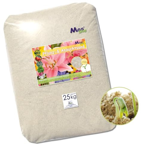 25kg Pflanzsand kalkfreier, keimfreier & nährstoffreier Quarzsand zur Anzucht und Pflanzen - Pflege (0.63-1.25mm)