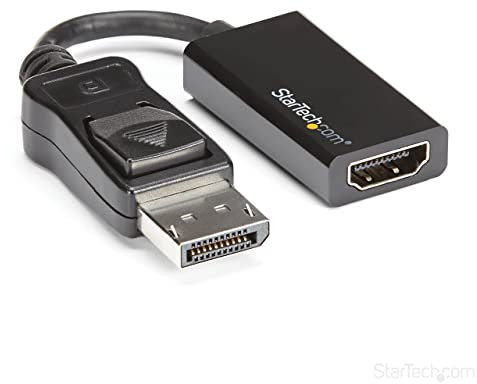 StarTech.com Adaptateur DisplayPort vers HDMI - Convertisseur Vidéo 4K 60Hz Active DP 1.4 vers HDMI 2.0 - Dongle DP vers HDMI pour Moniteur/TV/Écran - Connecteur DP Verrouillable (DP2HD4K60S)