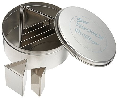 Ateco 5256 Plain Edge Triangle Cutters in Graduated Sizes, Stainless Steel, 6 Pc Set