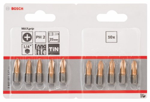 Bosch Zubehör 2607001547 Schrauberbit Max Grip PH 2, 25 mm