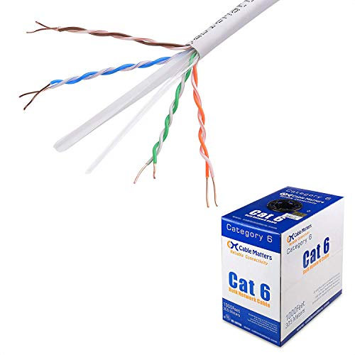 Cable Matters [UL Listed] In-Wall Rated (CM) Cat 6 / Cat6 Bulk Cable (Cat6 Ethernet Cable 305m) in White