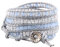KELITCH Blue Crystal Beaded Charm Armband Auf Grauem Leder 5 Wickelarmbänder Handgefertigter Schmuck (Grau Blau)