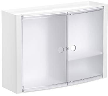 Tatay Armario Baño Horizontal | Fijación con o sin Tornillos | Polipropileno | Incluye Tornillos | Fácil Limpieza y Montaje | Soporta hasta 8 kg | Plástico Resistente | 46x15,5x32 cm - Glaçé