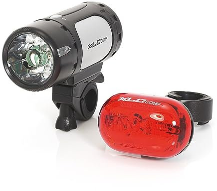 XLC CL-S07 Cupid/Oberon Comp Lichtset, Unisex Erwachsene, Schwarz, Unisize - Erstklassige Fahrradbeleuchtung für erhöhte Sichtbarkeit & Sicherheit