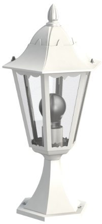 EGLO Außen-Sockellampe Navedo, 1 flammige Außenleuchte, Sockelleuchte aus Aluguss und Glas, Farbe: Weiß, Fassung: E27, IP44