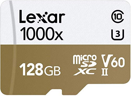 Lexar Professional 1000x 128GB microSDXC UHS-II Card w/Adapter, Up To 150MB/s Read (LSDMI128CBNA1000A)