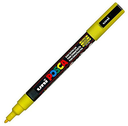 Uni-Ball Uni POSCA PC-3 M Bullet Tip Yellow 1pc (S) Marker – Markers (Yellow, Bullet Tip, Black, Yellow, Plastic, Polypropylene, 0.9 mm, 1.3 mm)