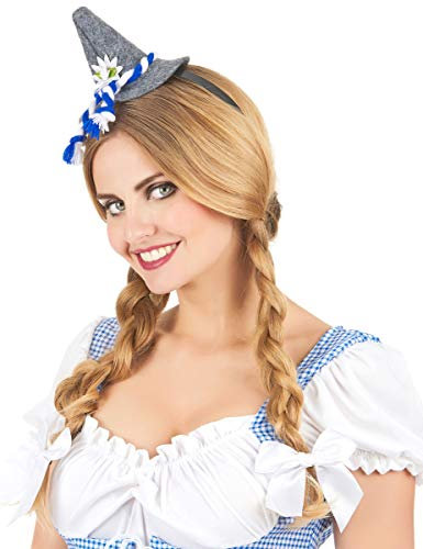 DEGUISE TOI - Serre-tête Mini Chapeau Bavarois Adulte - Taille Unique - Argenté/Gris - Accessoires pour déguisement - - - Carnaval