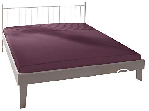 Estella Spannbettlaken Mako-Feinjersey aubergine Größe 140x200 cm - 160x200 cm