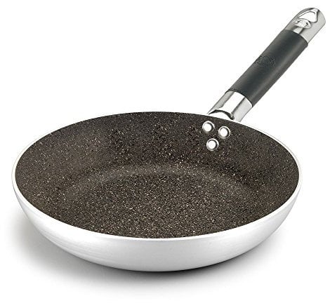 Pentole Agnelli ALSA111BBINF28 Sartén de aluminio con avellanado bajo infinito con mango tubular de acero inoxidable Cool, 28 cm, plateado