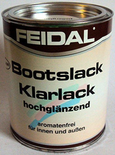 Feidal Bootslack/Yachtlack/Klarlack PU-verstärkt, hochglanz, für außen u. innen, v. Fachhandel, für höchste Ansprüche, 2,5 Liter