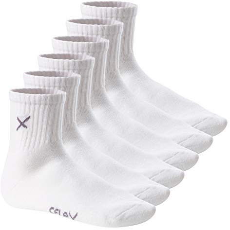 CFLEX Damen & Herren Short Crew Socks (6 Paar) - White 35-38