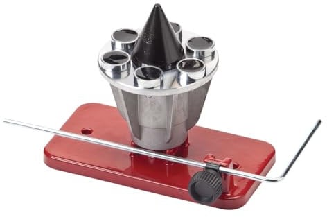 Oregon Precision Blade Balancer, Balances Blades After Sharpening, Universal Metal/Aluminium Design Improves Longevity of Mowers, For All Lawnmower Blades, Husqvarna & More (42-047), black/red