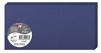 Clairefontaine 2568C Packung mit 25 Doppelkarten, gefaltet, 210g, in Format DL, 106 x 213mm, Königsblau