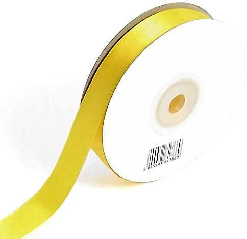 Yellow Double Faced Satin Ribbon 16mm width- 25 Meters (full reel) crafts gift wrap floristry