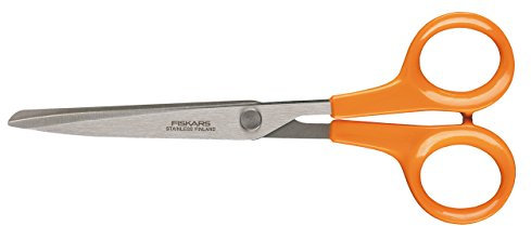 Fiskars Forbici multiuso, Lunghezza: 17 cm, Per destrorsi e mancini, Lama in acciaio inossidabile/Impugnature in plastica, Arancione, Classic, 1005150